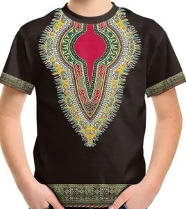 Kids Costumes to Hire - African Boys Shirt - Black - 5-6 Years